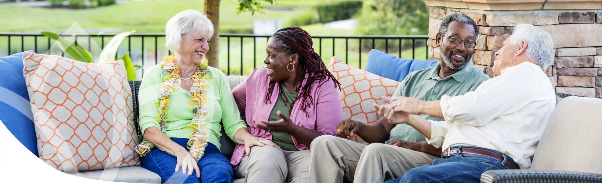 A group of people socializing outside